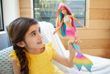 Barbie Dreamtopia Duhová kouzelná mořská panna, mořská panna Barbie s duhovými vlasy, vodou aktivovaná panenka měnící barvu, 3 roky stará hračka, dárek pro dívky, panenky Naty Shop GTF89