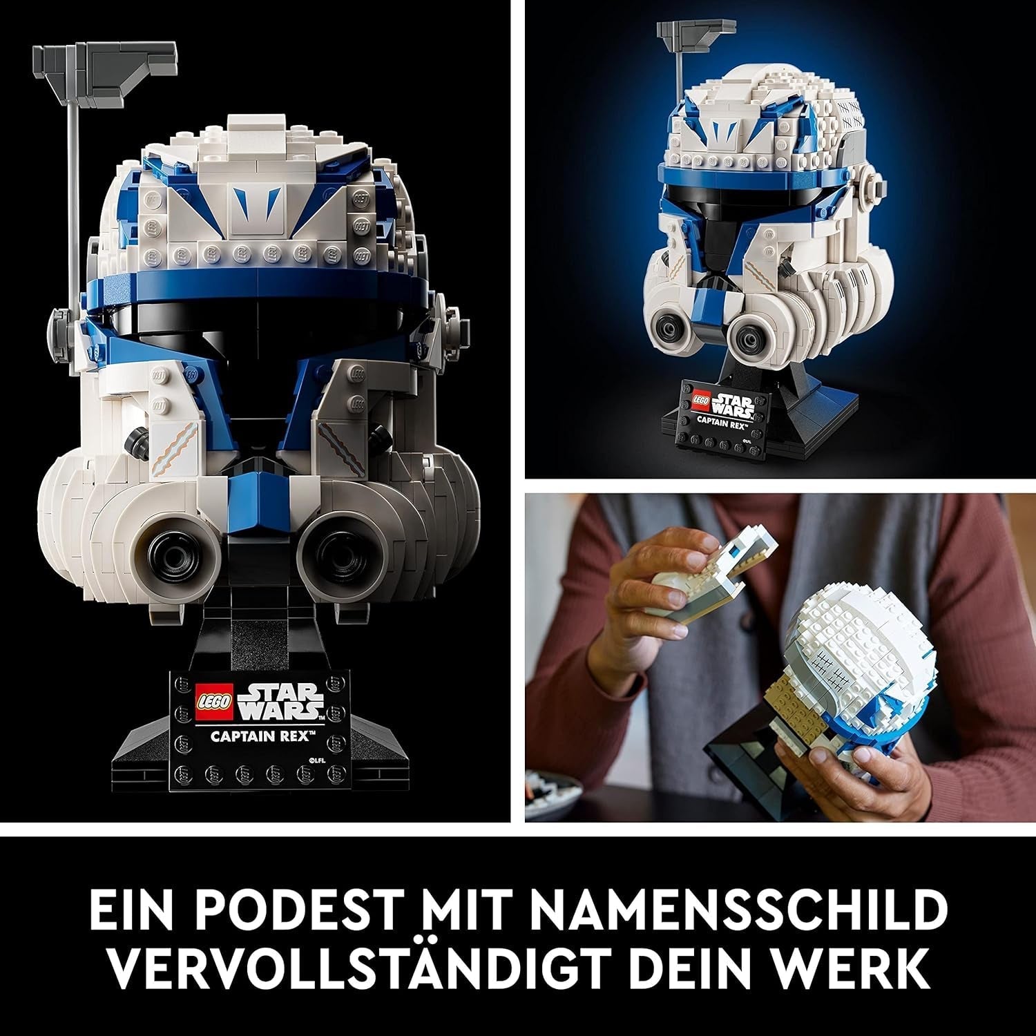LEGO 75349 Sada helmy kapitána Rexe ze Star Wars Sběratelský sběratelský model z řady 2023 Model 2023 Souvenýr a nápady na dárky Stavebnice Besuche den LEGO-Store