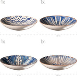 MÄSER 934017 Iberico Blue Jídelní set pro 4 osoby, 12dílný, maurský styl, různé vintage vzory v bílé a modré, keramika