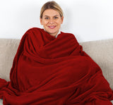 Komfortec útulná deka 150X200 Cm, Öko-Tex certifikovaná chlupatá deka, hřejivá sherpa deka na pohovku, silná deka na pohovku, vínová Postele a přikrývky Besuche den Komfortec-Store