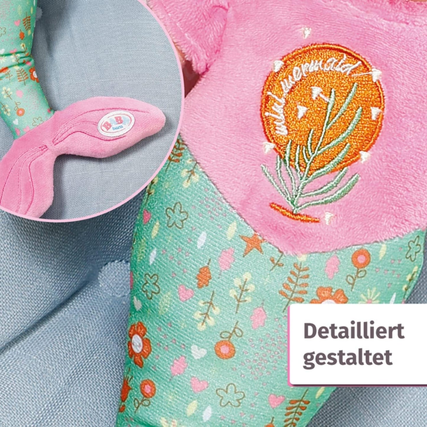 BABY born Mermaid pro miminka, omyvatelná měkká panenka, panenka mořská panna s měkkou vinylovou hlavou, 33 cm vysoká, 832288 Zapf Creation
