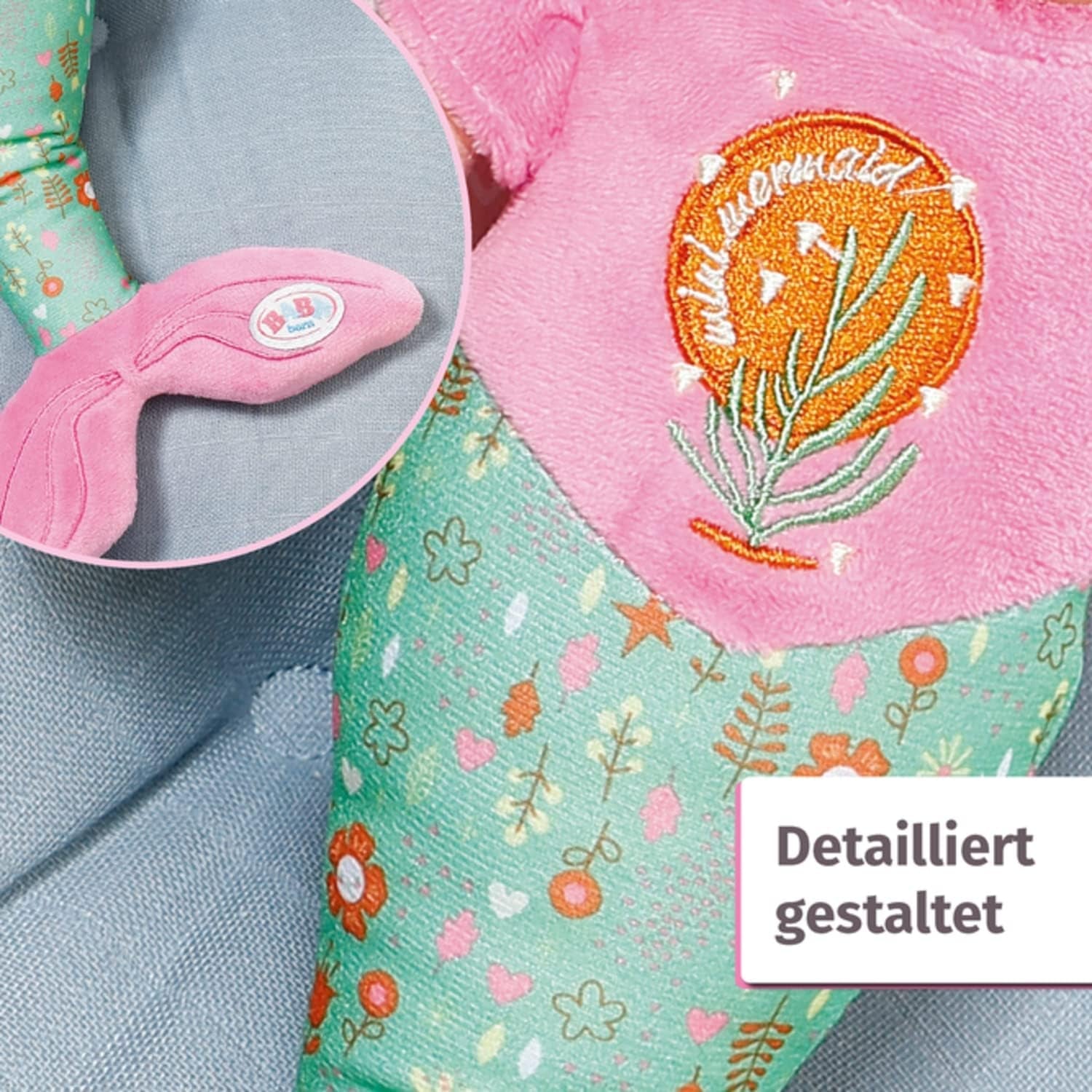 BABY born Mermaid pro miminka, omyvatelná měkká panenka, panenka mořská panna s měkkou vinylovou hlavou, 33 cm vysoká, 832288 Zapf Creation