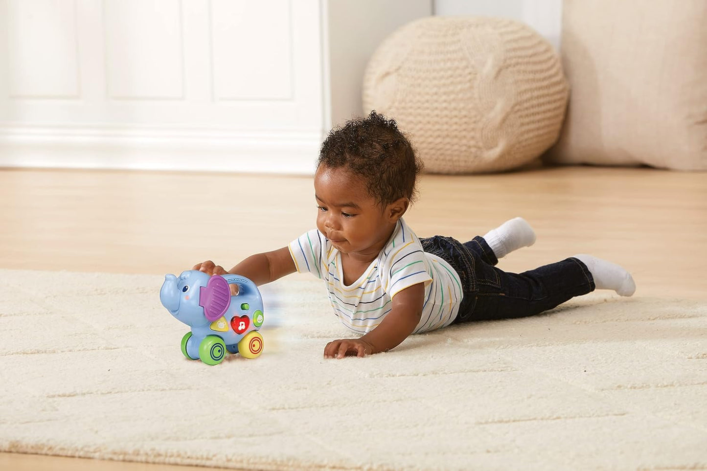 Vtech Baby Little Pushing Elephant - Interaktivní hračka na hraní - S písničkami, melodiemi, větami a zvuky - Pro děti ve věku 6-36 měsíců Baby Toys Naty Shop