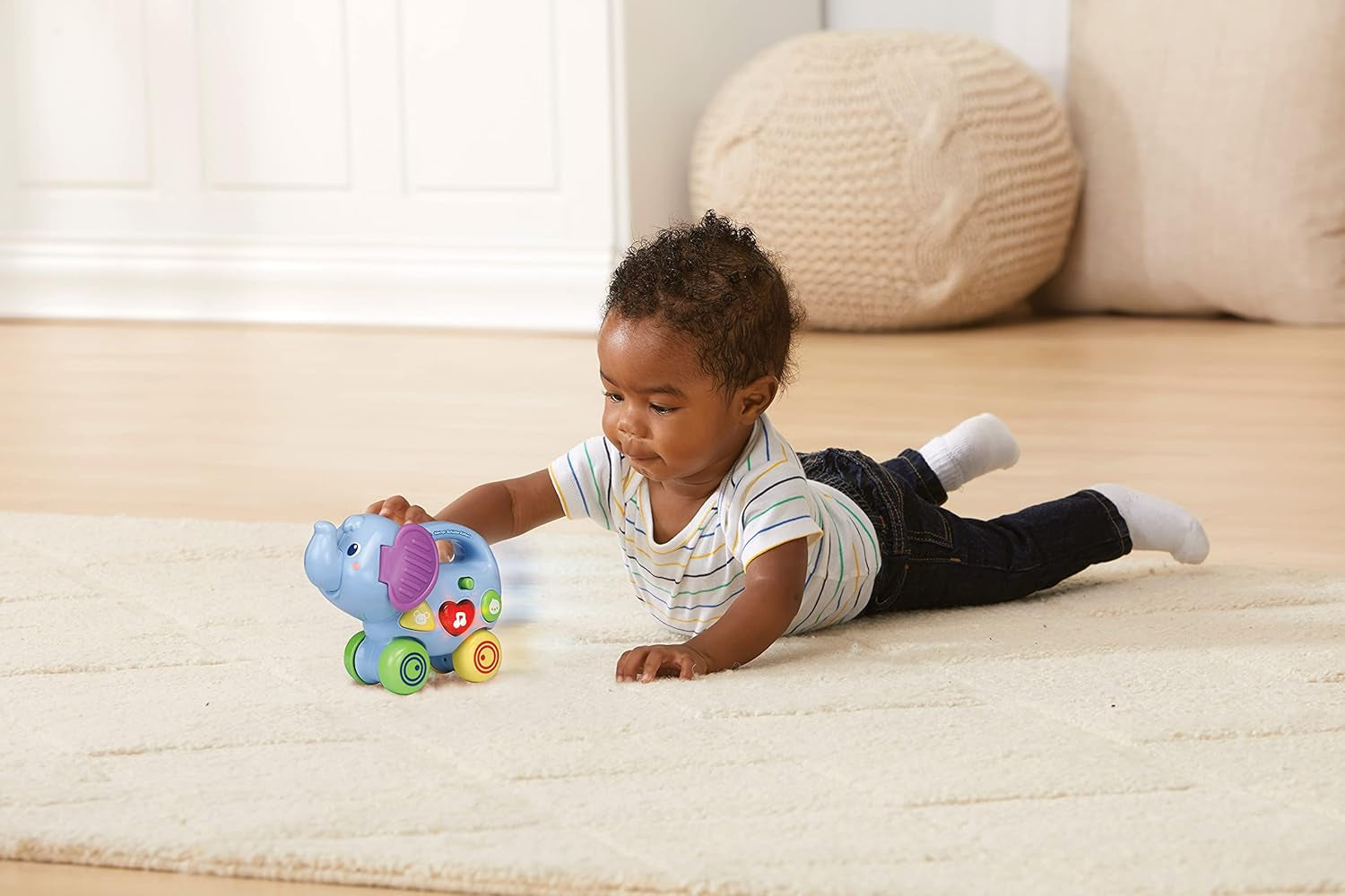 Vtech Baby Little Pushing Elephant - Interaktivní hračka na hraní - S písničkami, melodiemi, větami a zvuky - Pro děti ve věku 6-36 měsíců Baby Toys Naty Shop