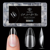 Modelones Nail Tips 510 kusů – sada nehtových špiček s úplným krytem, ​​sada gelových špiček, předleštění špiček na nehty s PMMA pryskyřicí, umělé nehty pro lepení nail art DIY, krátký squoval