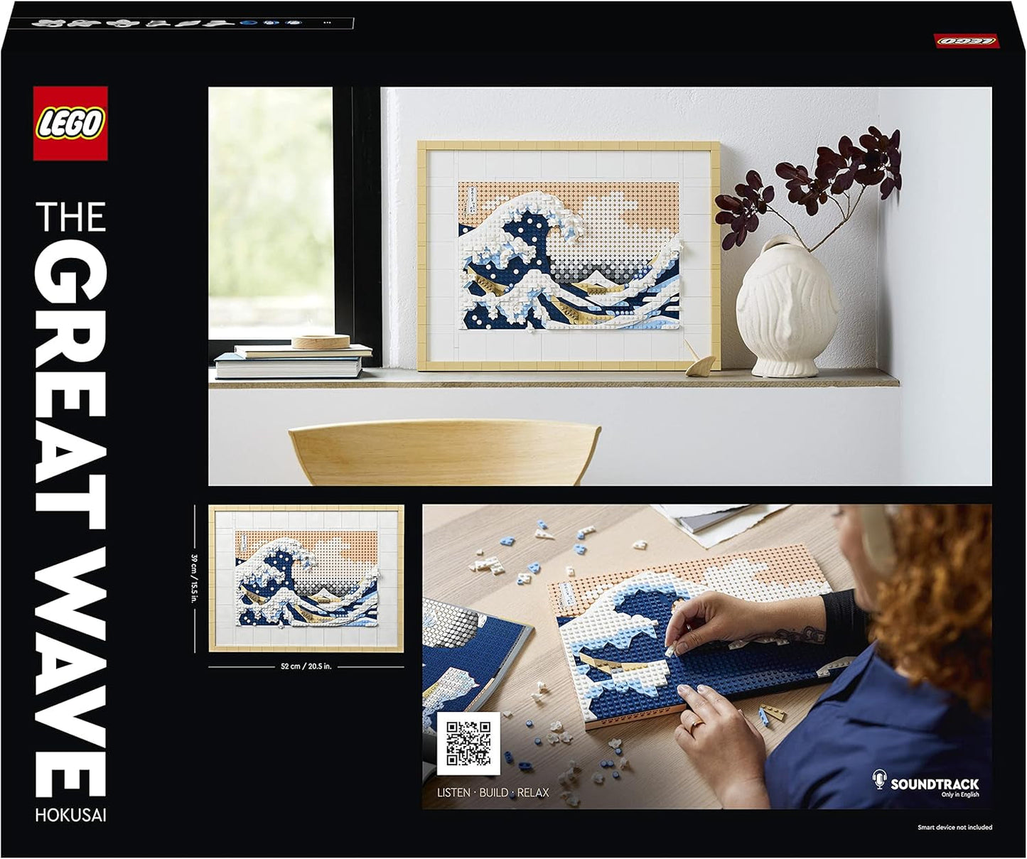 LEGO 31208 Art Hokusai - The Great Wave 3D Japonské nástěnné dekorace Řemeslná sada Rámované oceánské plátno Koníčky pro dospělé DYI Dekorace domácí kanceláře Stavebnice Besuche den LEGO-Store