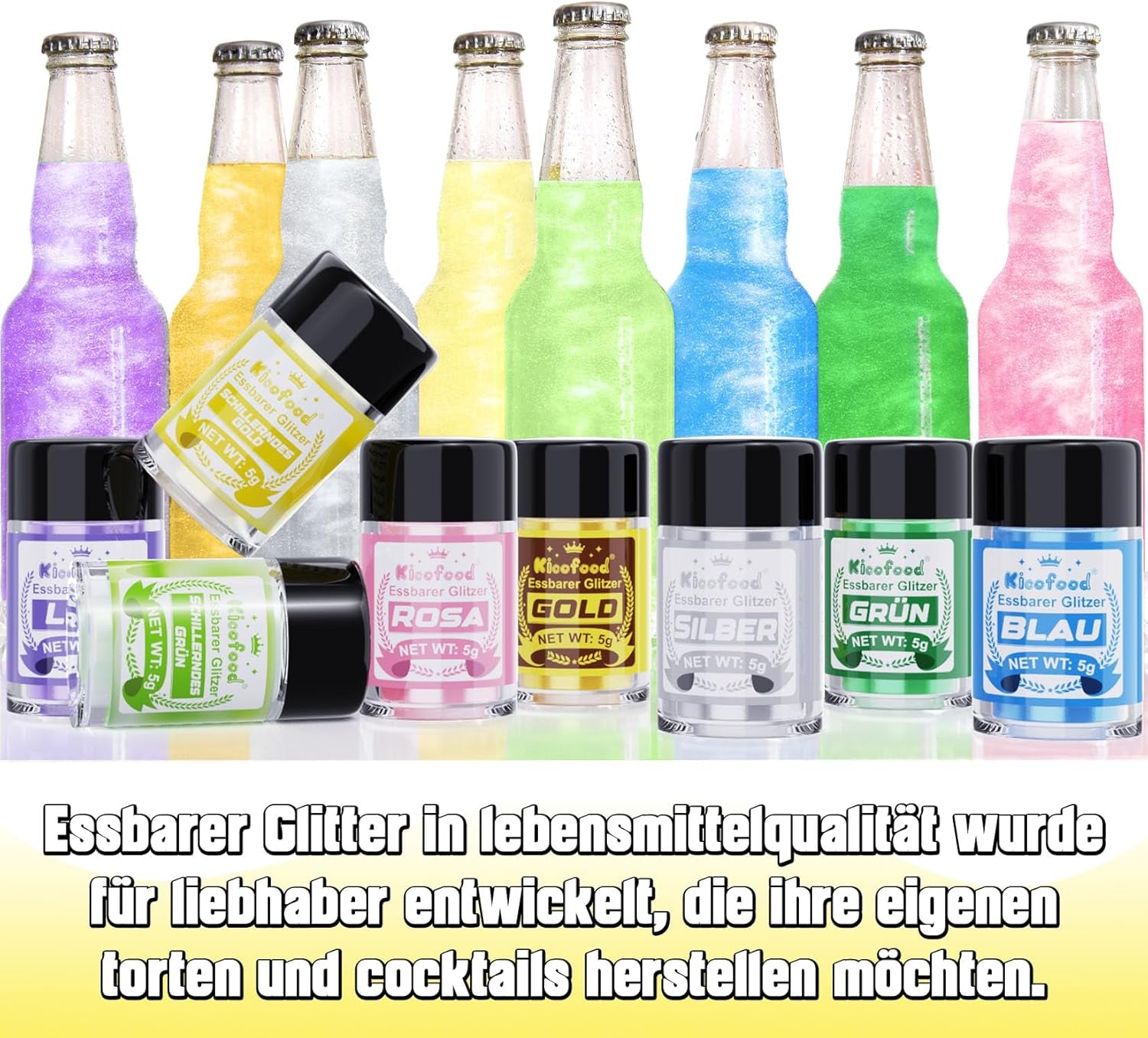 Kicofood, jedlé třpytky, 5 gramů, různé barvy Glitter Naty Shop