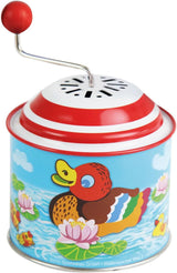 LENA 52761 Hrací skříňka pro malá kachňata, hrací skříňka cca. 10,5 x 7,5 cm Melody Tin Music Box Metal Music Box Sudové varhany na 18 měsíců Vzor Baby Duck Organ Music Box Barevná Bebe Naty Shop Toys Výchozí název