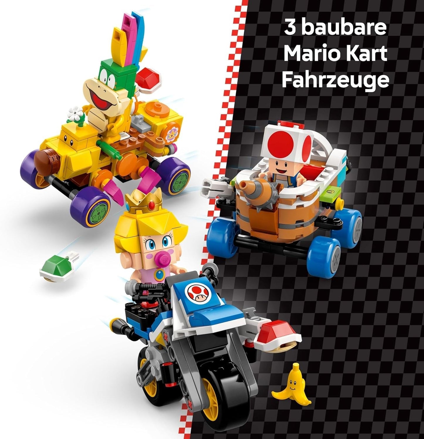 LEGO Super Mario: Mario Kart – sada broskev a Grand Prix, figurky Nintendo – ropucha, Lakitu, broskev a Lemmy, dárek pro kluky, dívky a hráče 8+, dobrodružná hračka 72036 stavebnice Beuche den LEGO-Store