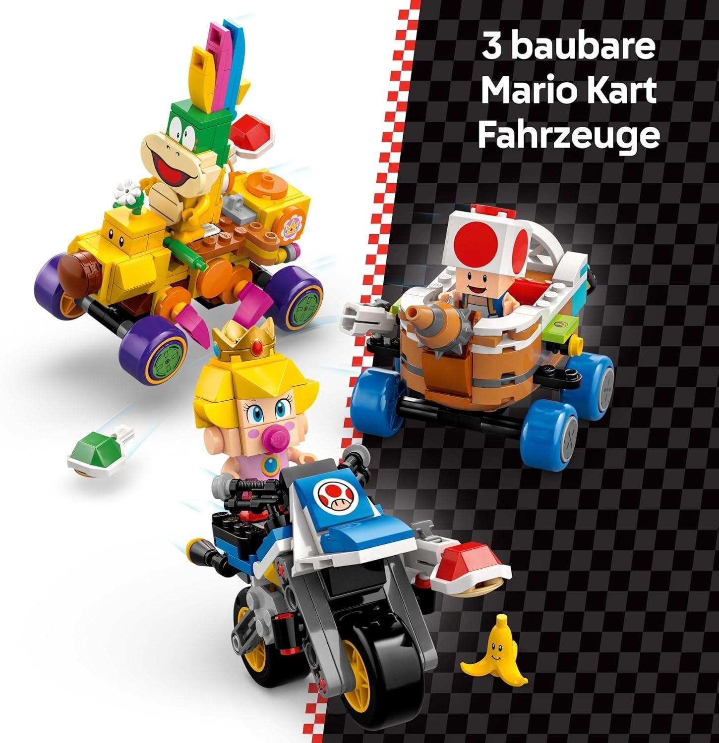 LEGO Super Mario: Mario Kart – sada broskev a Grand Prix, figurky Nintendo – ropucha, Lakitu, broskev a Lemmy, dárek pro kluky, dívky a hráče 8+, dobrodružná hračka 72036 stavebnice Beuche den LEGO-Store