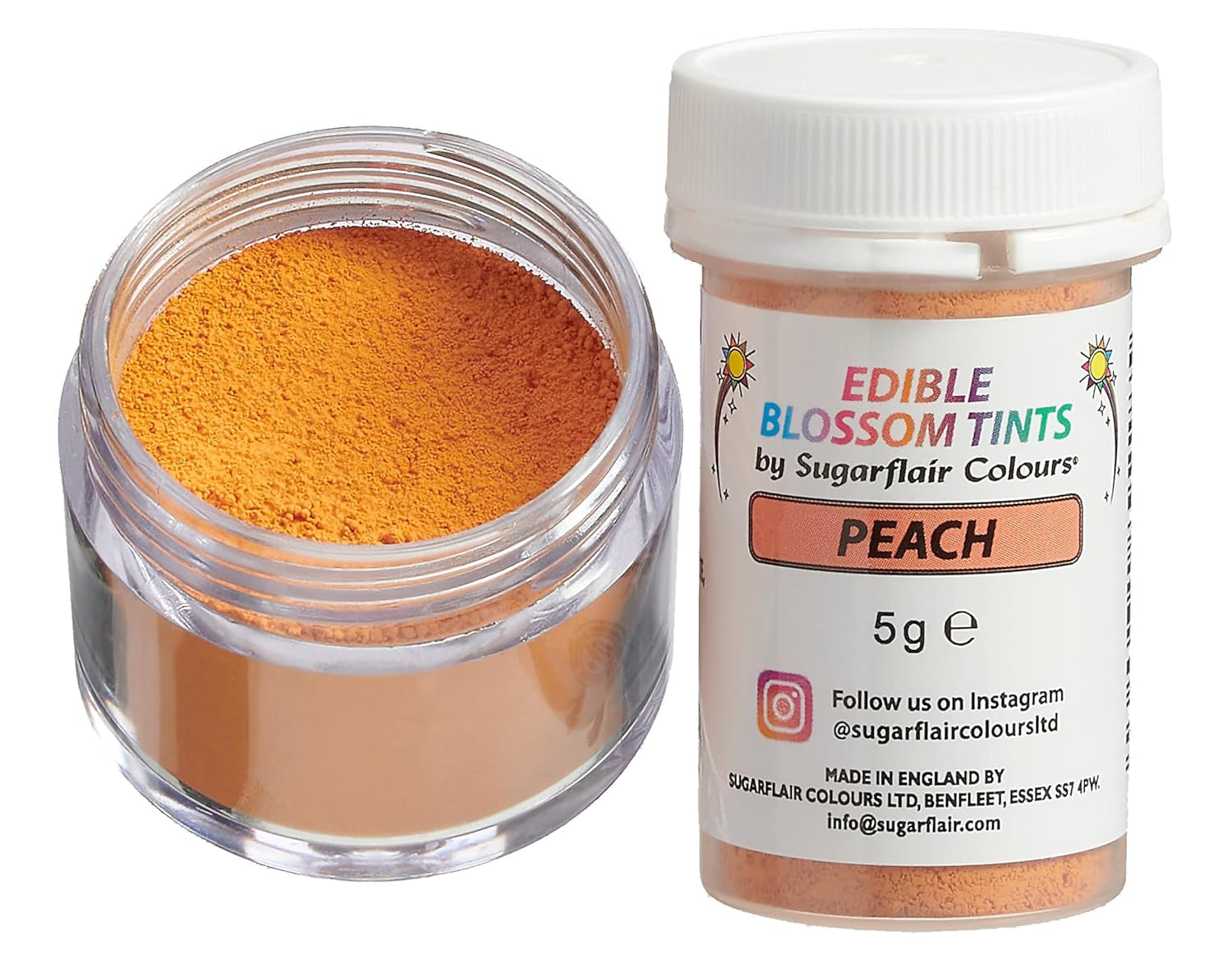 Sugarflair Blossom Tint Dust Peach Food Coloring Powder - Potravinářský prášek pro ozdoby dortů, fondán, polevu, čokoládu, máslový krém, makronky a další - 5G