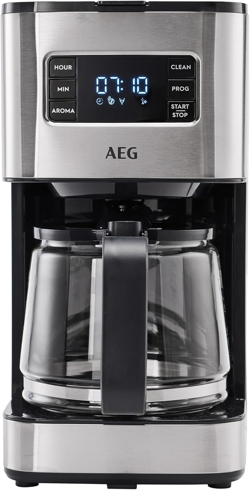Espresso AEG Deli 5, 1,5 l, programovatelný časovač, funkce udržování teploty, bezpečnostní zastavení, ukazatel hladiny vody, optimální dávkování, funkce proti odkapávání, nerez, CM5-1-6ST