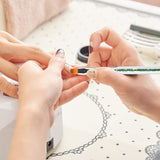 Sada 6 Stück Nagel Pinsel Pinsel, Doppel-Ende Nagel Design Pinsel, Acryl Nail Art Pinsel Pinsel Pinsel na tečkování teček pro DIY Nail Art Design (Mit 1 Schwammbürste)