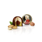 Rebel, Duet Mozart Kugeln, balení 2 ks, hořké čokoládové Mozartovy kuličky plněné pistáciemi a marcipánem, mandlemi a lískooříškovým nugátem, 40g (2 Mozartovy kuličky)