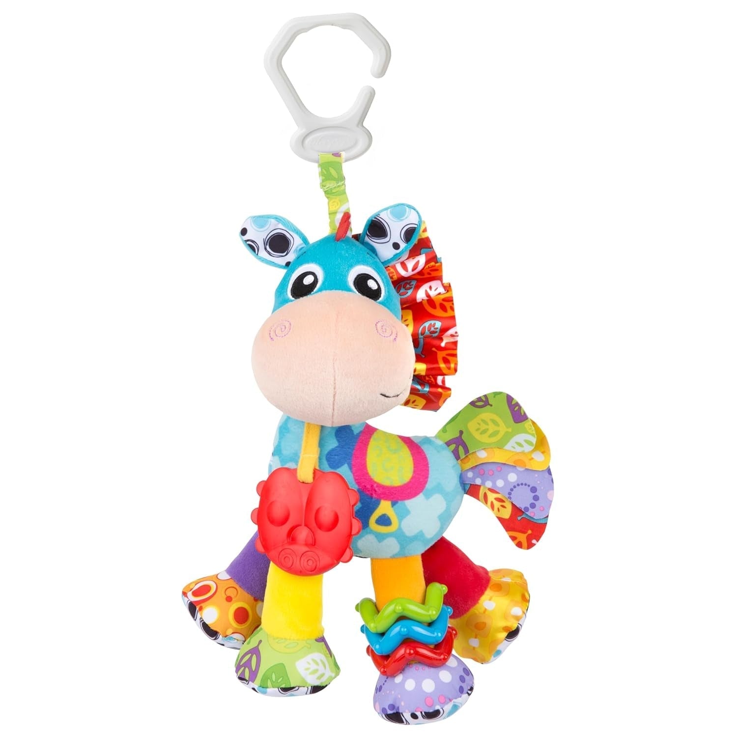 Playgro Clip Clop Dárkový balíček Sensory Garden Activity - Smyslová zahradní hračka pro miminka od 0 měsíců - Interaktivní hračka s chrastítky, kousátkem a kamarádem do kočárku - 4 kusy