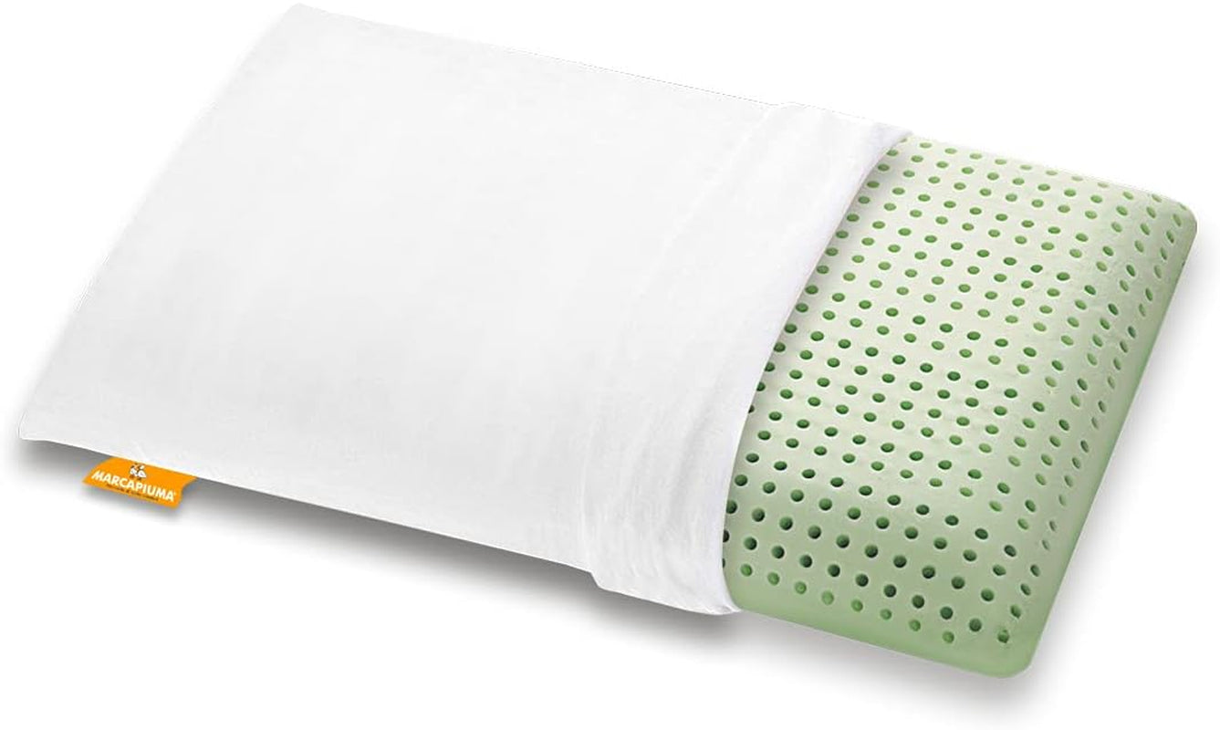Marcapiuma polštář z paměťové pěny, zelený, přírodní, s bylinkami, 2 kusy Standardní polštáře Naty Shop