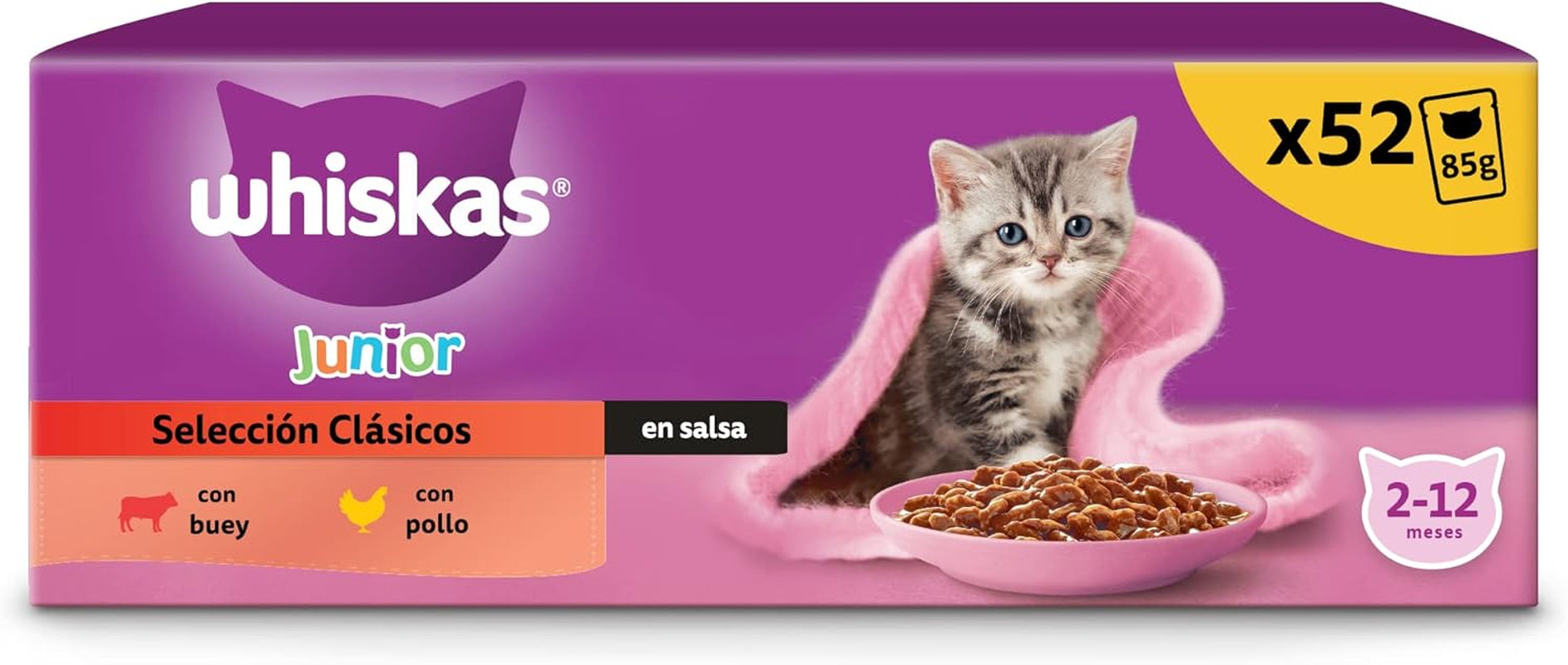 Whiskas Junior Classic mokré krmivo pro kočky, 13 x 4 x 85 g