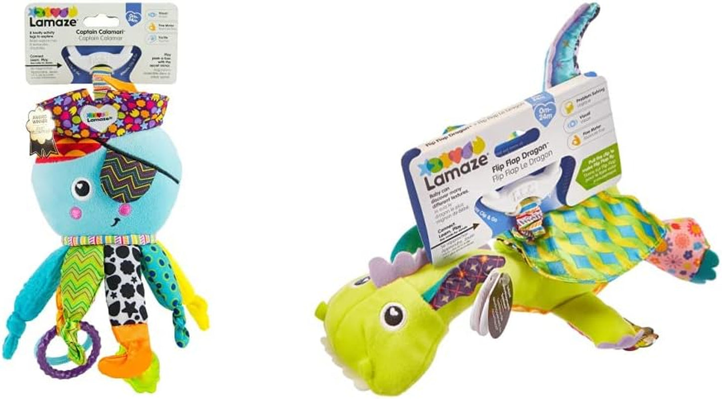 Hračka Lamaze pro děti Captain Calamari Pirate Octopus Clip & Go Vysoce kvalitní hračka pro batolata & Diego Kids Toy Flying Dragon Clip & Go Vysoce kvalitní hračka pro batolata Bebe Naty Shop Toys Package with Diego