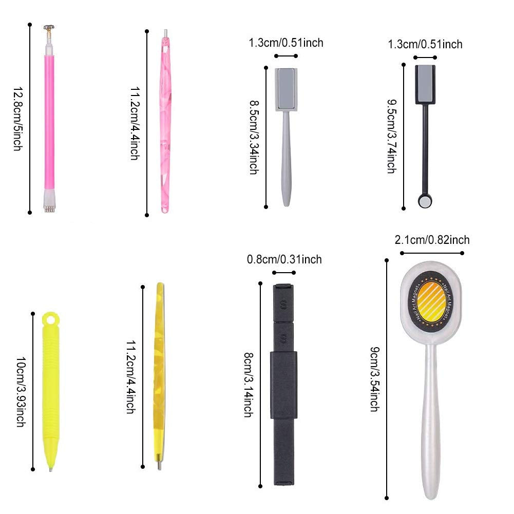 Nail Art Werkzeug Magnetstift, 10 Stück Nagel Magnet Stick Tool Tool, Nagel Magnet Stift Und Starker Magnet Stock Punktierungsstifte Für DIY 3D Magnetics Katzenauge UV Gel Polnisch Nagel Kunst