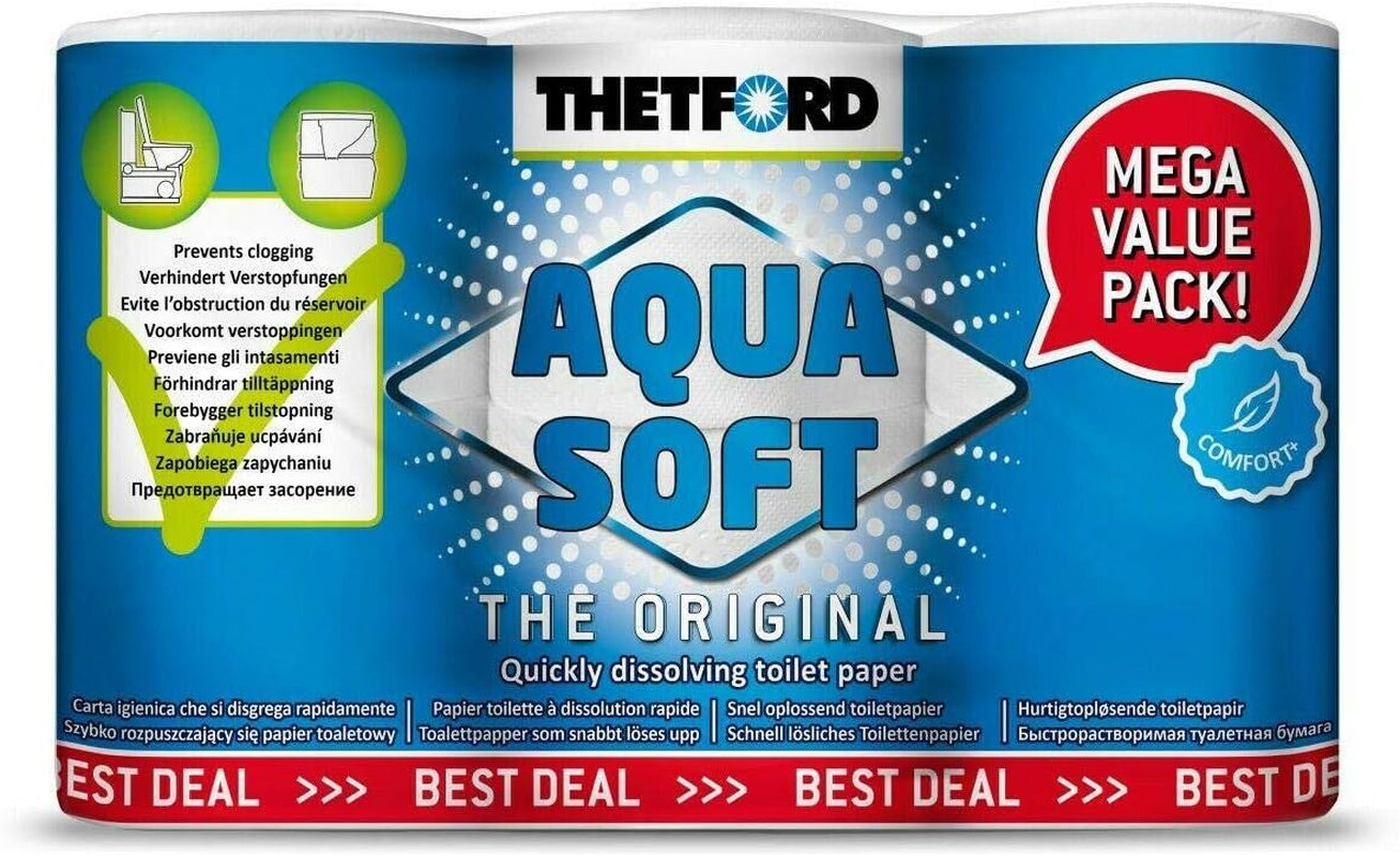 Aqua měkký toaletní papír Přenosný toaletní papír 4 role/láhve Kempingové toalety Outdoor Campingový toaletní papír