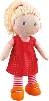HABA 302108 - Panenka Annelie, látková panenka s oblečením a vlásky, 30 cm, hračka od 18 měsíců, červená Dolls Naty Shop Single