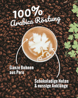 Blank Roast - BIO Winzer Kaffee 1000g - schonend mit Pfälzer Rebholz geröstet - ganze Kaffee-Bohnen aus Peru - 100% Arabica Röstung - schokoladig & nutsig - säurearm