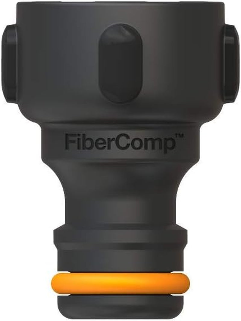 Fiskars Faucet Connector, pro faucety, Ø 21 mm (G 1/2"), FiberComp, univerzální velikost, 10 g, černá/oranžová, 1027053