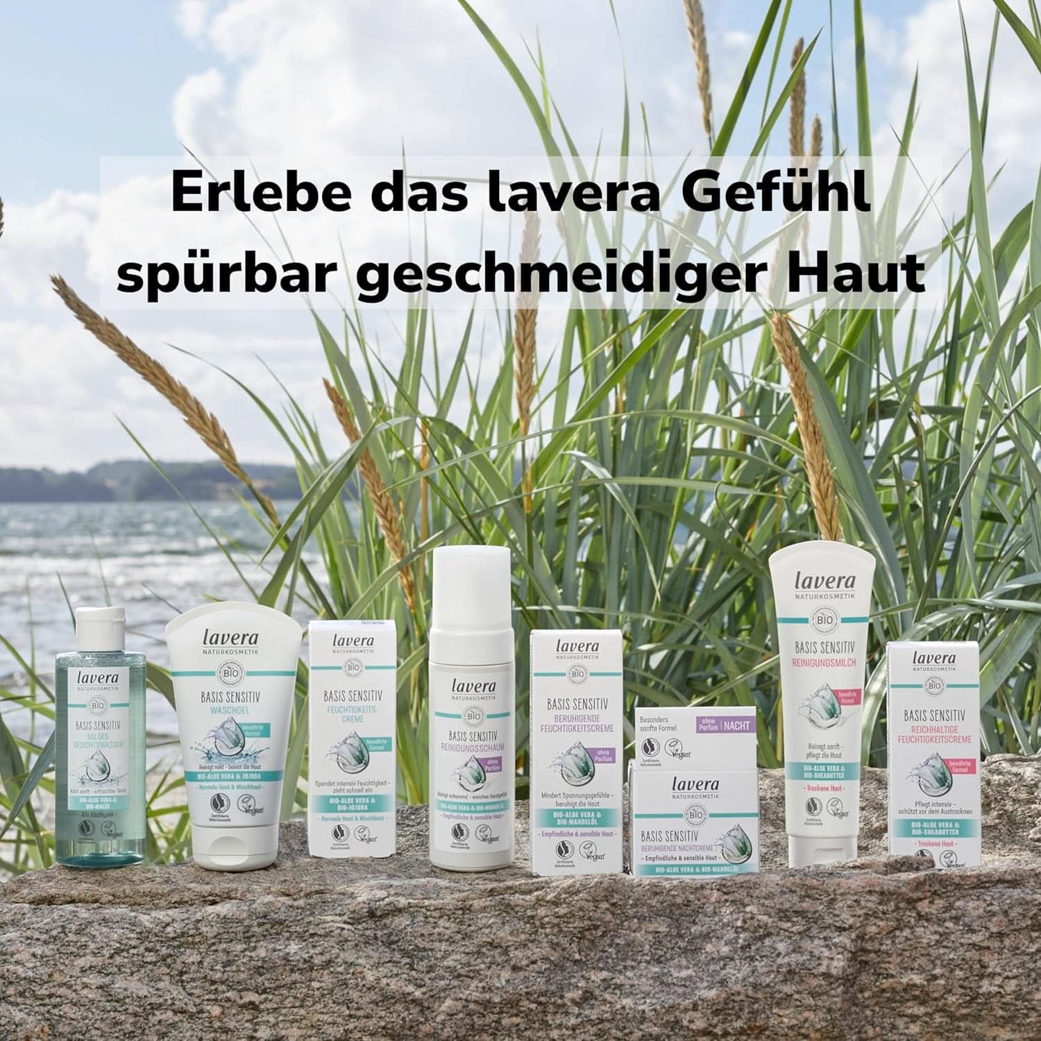 Lavera Basis Sensitiv, intenzivní péče pro suchou pokožku s Aloe Vera a mandlovým olejem, 150 ml Naty Shop