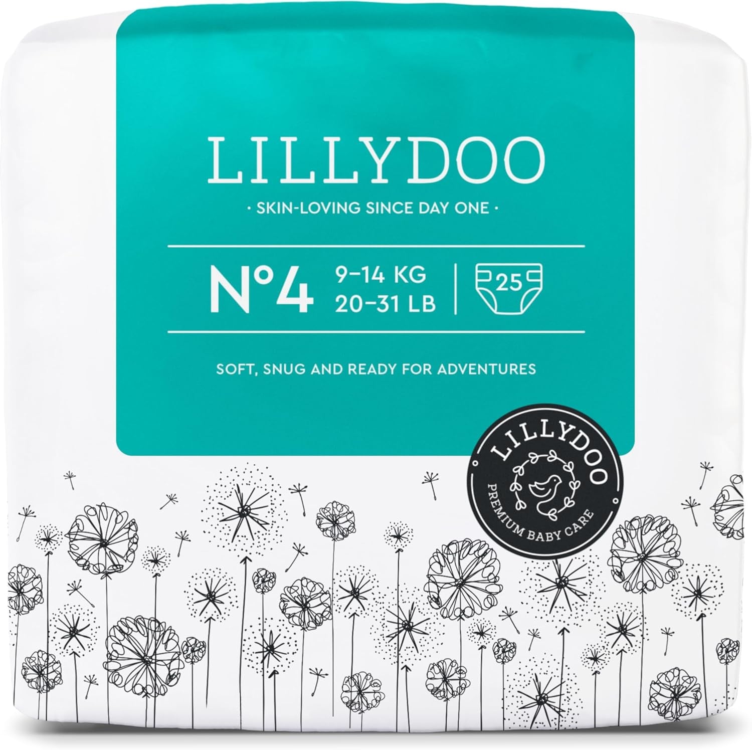 Dětské plenky LILLYDOO šetrné k pokožce – velikost 3 (6–10 kg), 29 kusů, spolehlivá ochrana proti vytečení, měkké, bez parfemace a bez mléka pro citlivou pokožku, dermatologicky testováno
