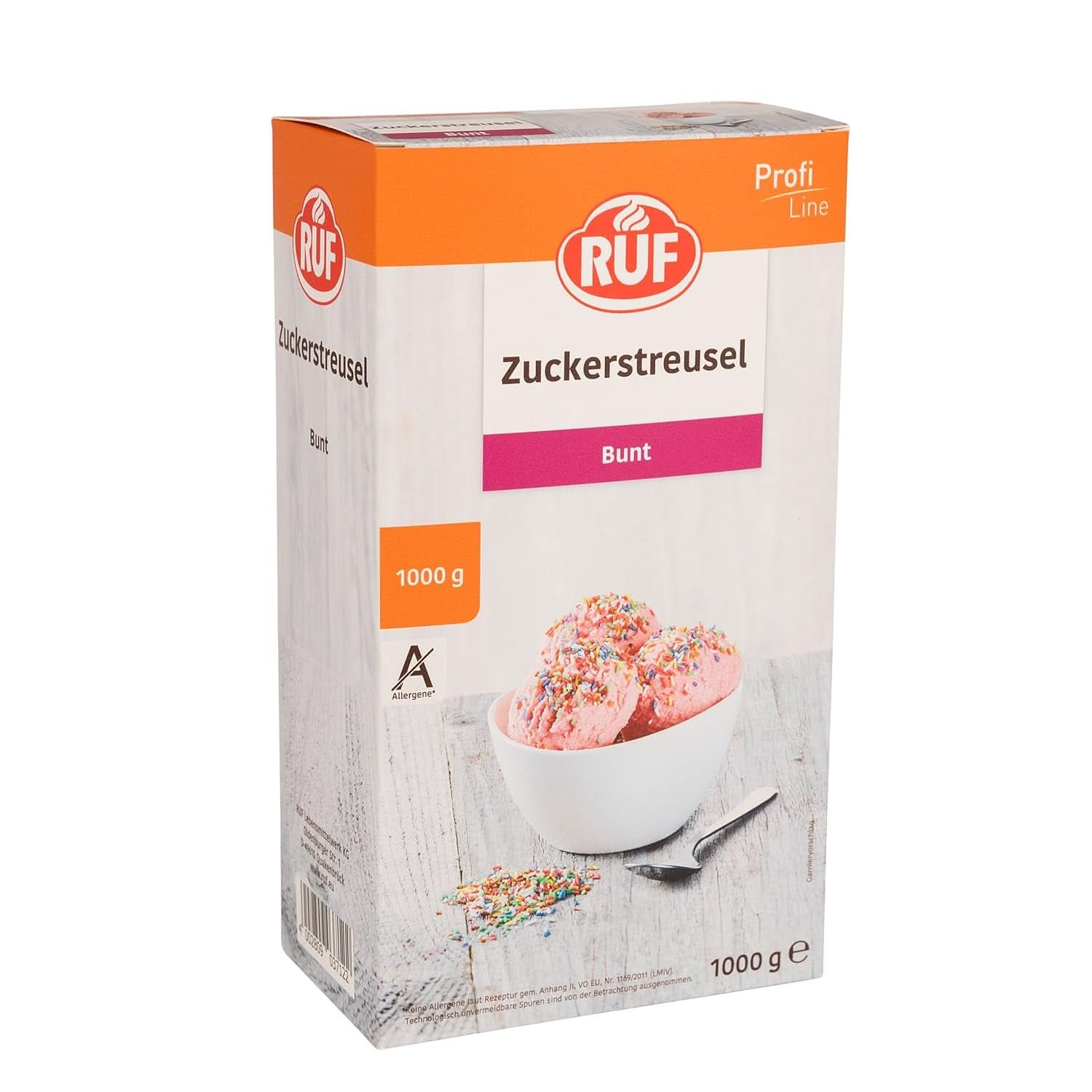 RUF Sypání barevného cukru v barvách duhy, 1 kilogram Sypání Naty Shop Vícebarevné bonbóny