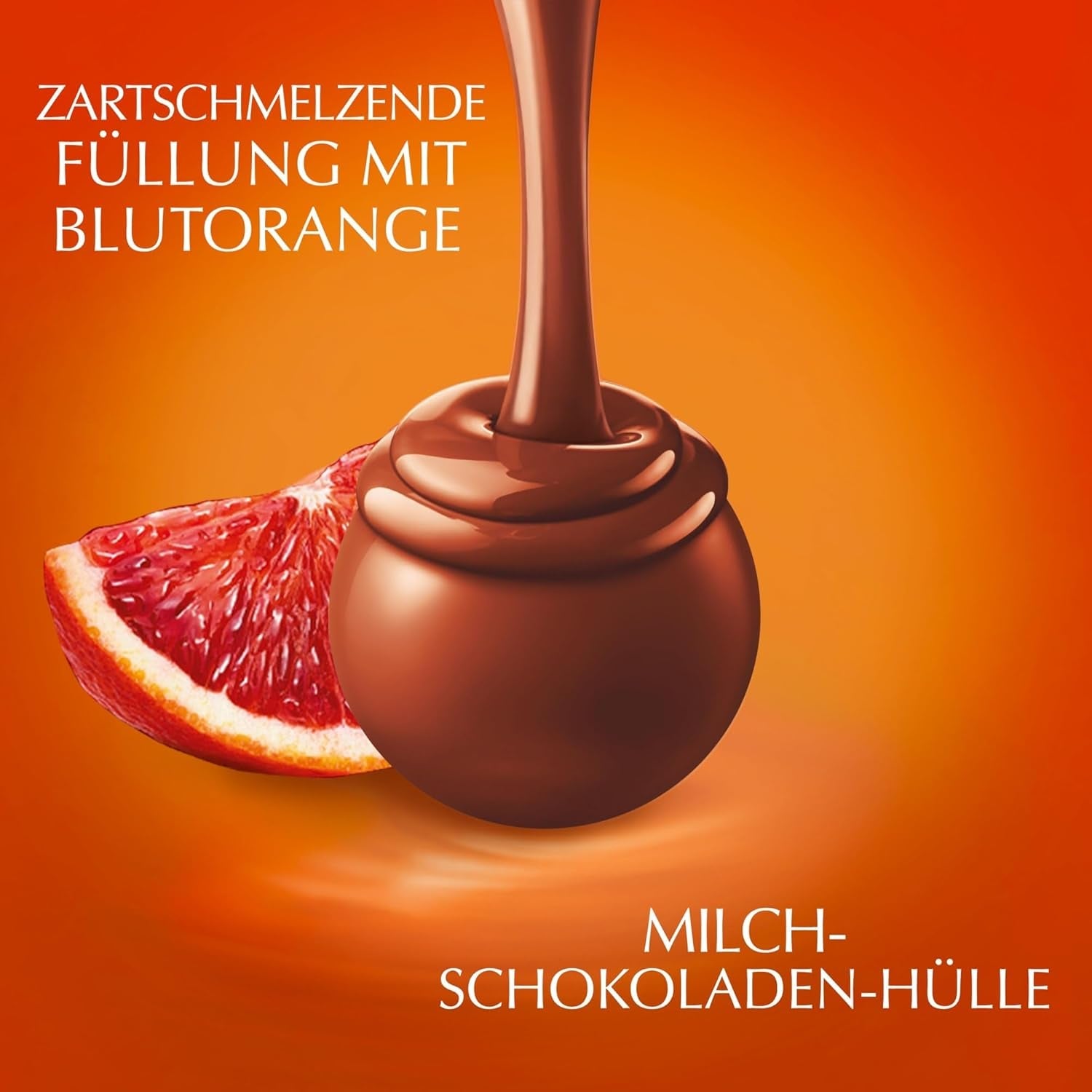 Lindt LINDOR Čokoládové kuličky červené oranžové | 1 kg uzavíratelný sáček | cca. 80 čokoládových bonbonů s náplní rozplývající se v ústech | Hromadné balení, čokoládový dárek