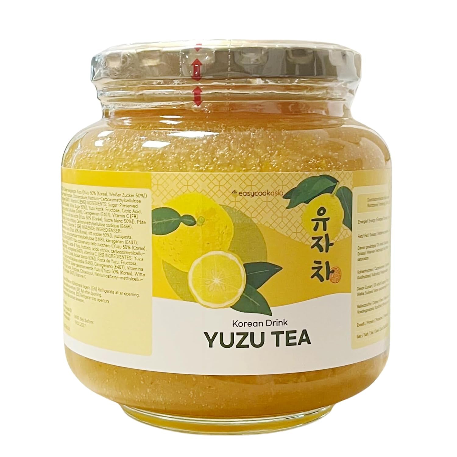 Korejský nápoj Easycookasia – čaj Yuzu | Ovocné, sladké a citrusové | S vitamínem C | Na čaj, limonádu, koktejly a dezerty | Objevte asijskou čajovou kulturu (500g)