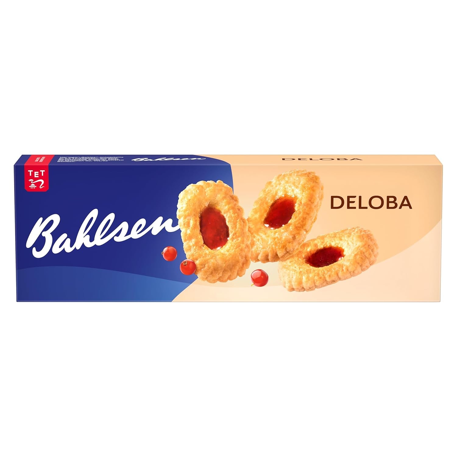 Bahlsen Deloba - 1 balení - Černý rybíz a třešňové listové těsto (1 x 100 g)