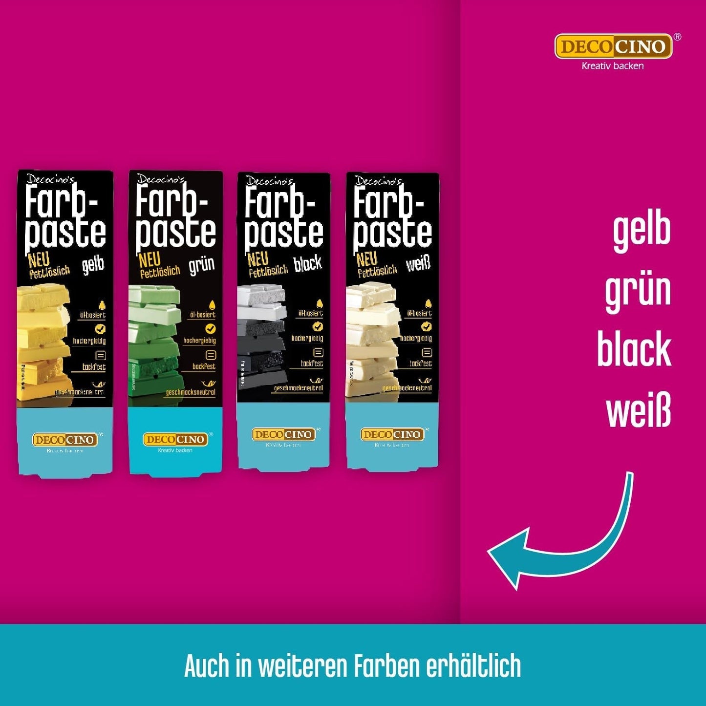 DECOCINO Červená barvicí pasta rozpustná v tucích - 15 g - Potravinářské barvivo na olejové bázi, ideální pro barvení čokolády, máslového krému, fondánu nebo těsta na sušenky (balení 3 ks)