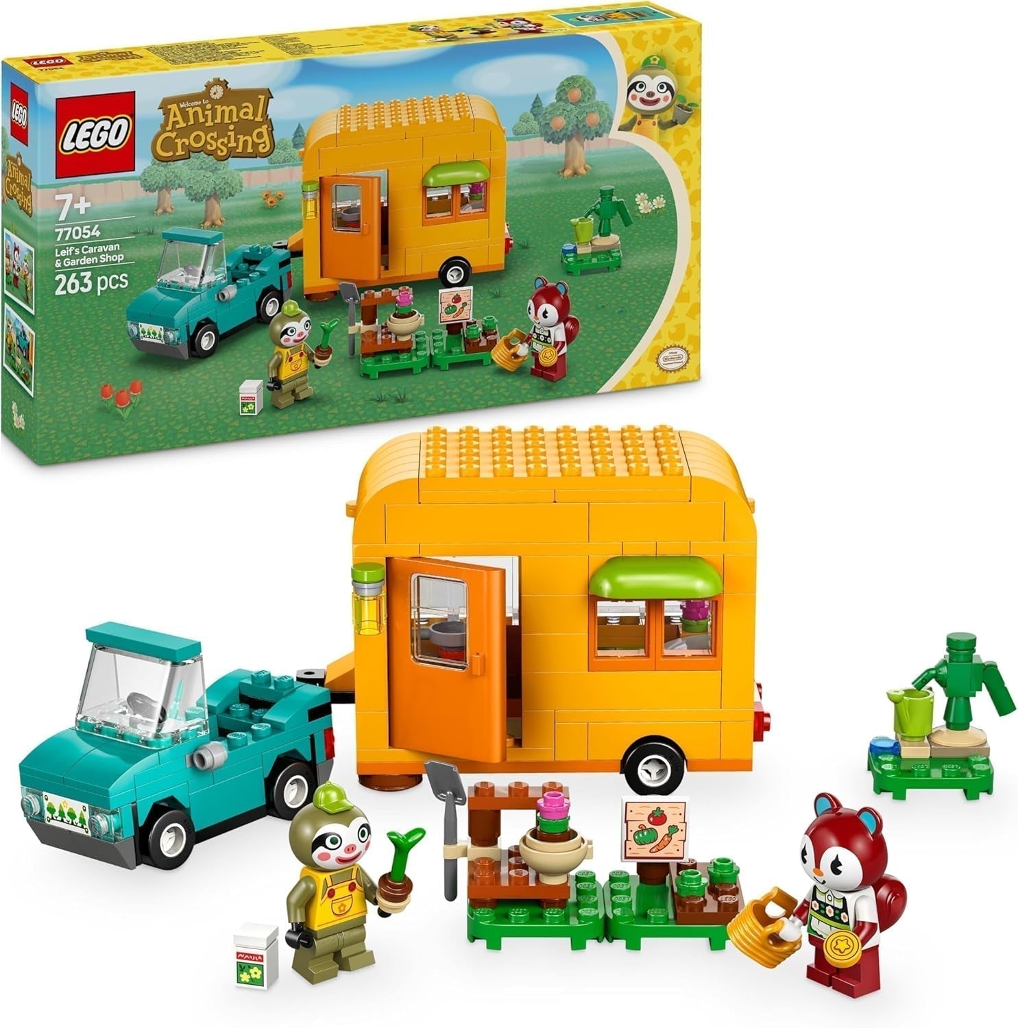 LEGO Animal Crossing Gerd's Caravan & Garden Sada na hraní rolí Hračka do auta pro děti 7 let Dívky a chlapce Dárková figurka zvířátka Videohra Hračka 77054 Stavebnice Besuche den LEGO-Store Výchozí název