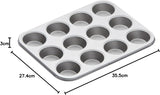 Kuchyňský plech na pečení muffinů, nepřilnavý kryt, pojme 12 muffinů, 35 cm x 27 cm Naty Shop pekáče a plechy