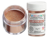 Jedlé potravinářské barvivo Sugarflair Luster Blush Rose Gold – jedlý prášek s leskem na dorty, muffiny, čokoládu, pečivo, zákusky, zmrzlinu, nápoje, koktejly a další – 4 g