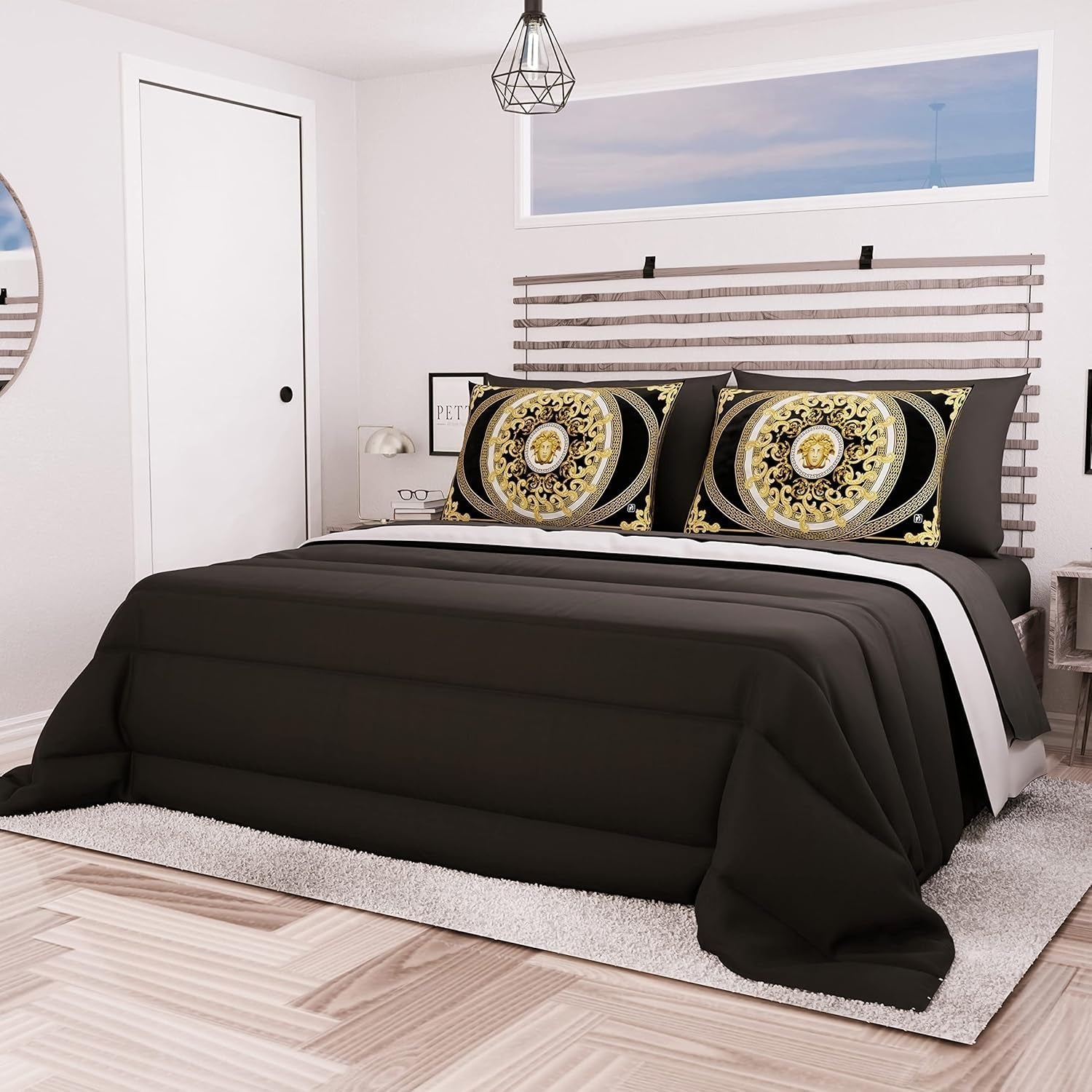 PETTI Artigiani Italiani - Dvojlůžková zimní deka, maxi, jednobarevná, oboustranná, bílá, šedá, 100% Made in Italy Peřiny a přikrývky Naty Shop Black Piazza E Mezza Maxi (240X260 Cm)