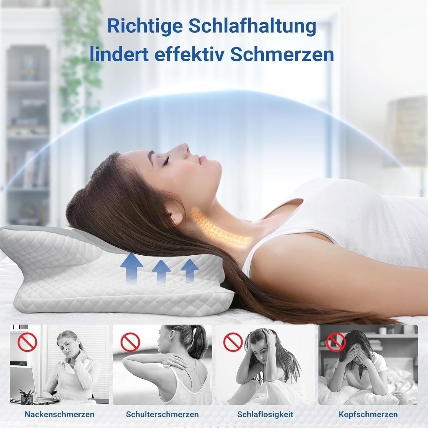 Hothands Memory Foam Polštář Ergonomický ortopedický polštář Boční Zadní Polštář pro úlevu od bolesti břicha Zlepšení kvality spánku 62X41X13/11cm Krční ortopedické polštáře Naty Shop