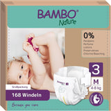 Dětské plenky Bambo Nature, velikost 1 (2-4 kg), 132 Count Moon Box | Prémiové plenky s vylepšenou ochranou proti protečení | Maximální pohodlí a svoboda pro novorozence | Dermatologicky testované plenky