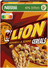 Cereální LION, Cereální čokoláda s karamelem a 41% celozrnné mouky, balení 8 x 400 gramů Cereal Naty Shop
