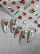 JMEOWIO Nálepka na nehty Halloween 9 Blatt Nálepka na nehty Selbtklebend Nagelaufkleber Süße Geisterblume Dekoration Nageldesign Zubehör