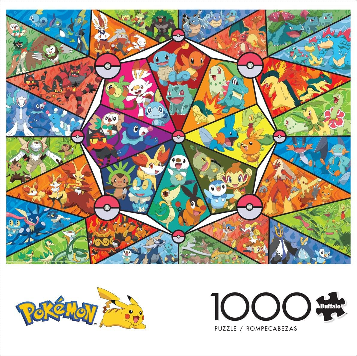 Buffalo Games - Pokemon - Starter z barevného skla - skládačka 1000 dílků Puzzle Naty Shop