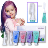 COLAYERIST Hair Chalk 4 barvy Dospělé Dívčí Křída na vlasy Dětská Dočasná sada na barvení vlasů Dětská Smývatelná netoxická křída na vlasy Dárky pro dívky 6 7 8 9 10 11 12 13 let stará barva na vlasy Naty Shop Zelená+Modrá+růžová+fialová