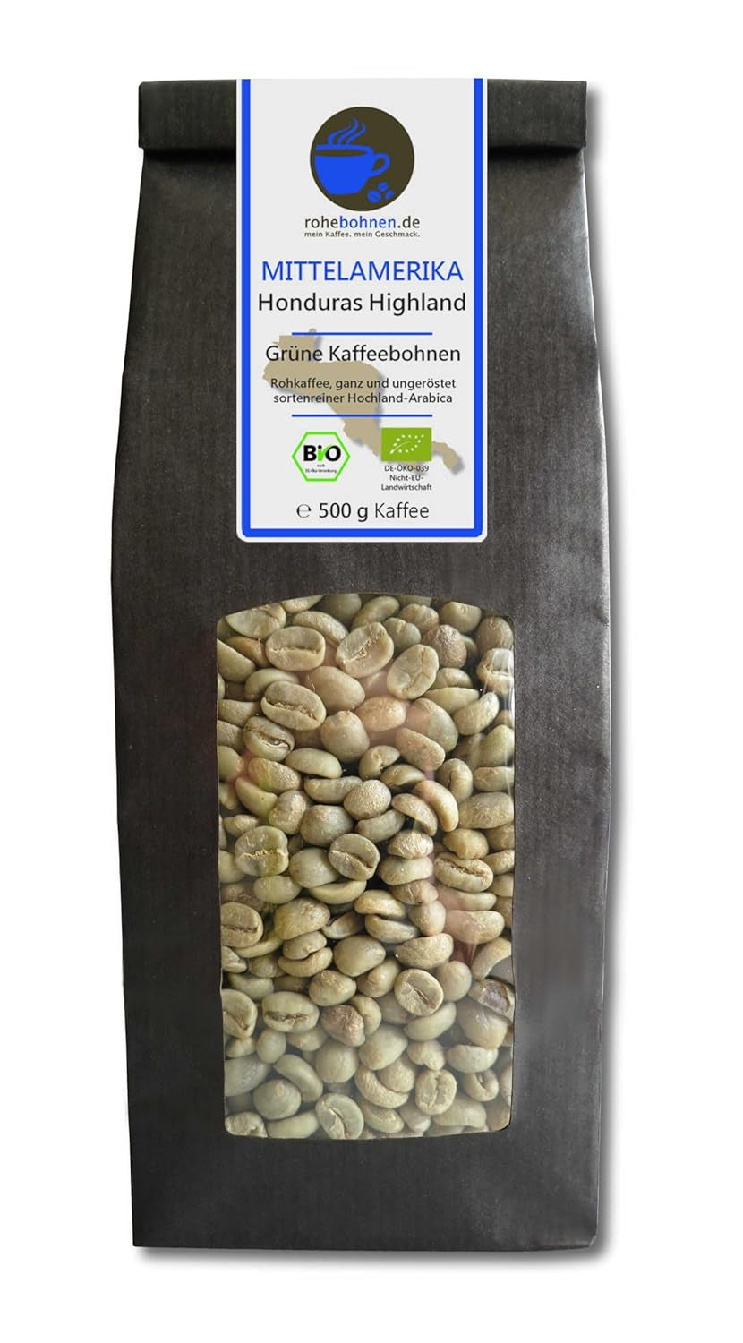 Bio Rohkaffee - Grüner Hochland Kaffee Honduras Highland (zelené Kaffeebohnen 500 g) - GMP zertifiziert