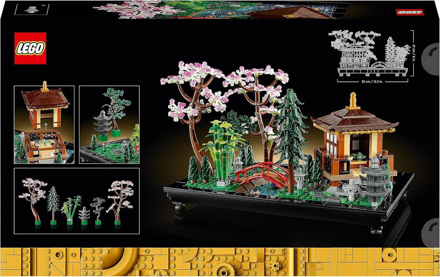 Lego Icons Garden Of Silence - Sada botanické zahrady Zen pro dospělé s lotosovými květy - Přizpůsobitelná dekorace na stůl inspirovaná Japonskem - Dárek pro ženy a muže 10315 Stavebnice Besuche den LEGO-Store