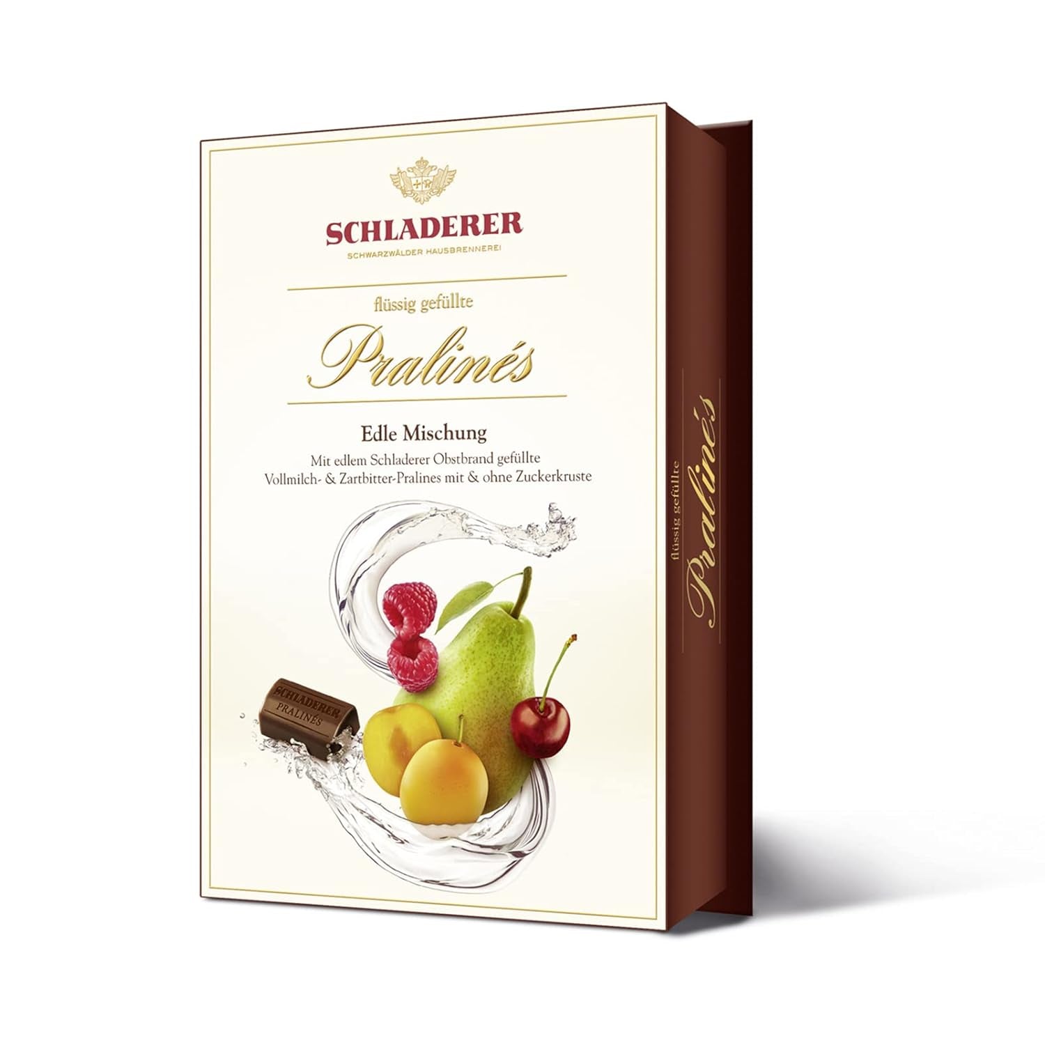 Pralinky RCP Schladerer, jemný sortiment, mléčná a hořká čokoláda, s cukrovou krustou i bez, tekutá náplň, obsahuje alkohol, skvělý dárek, 255g