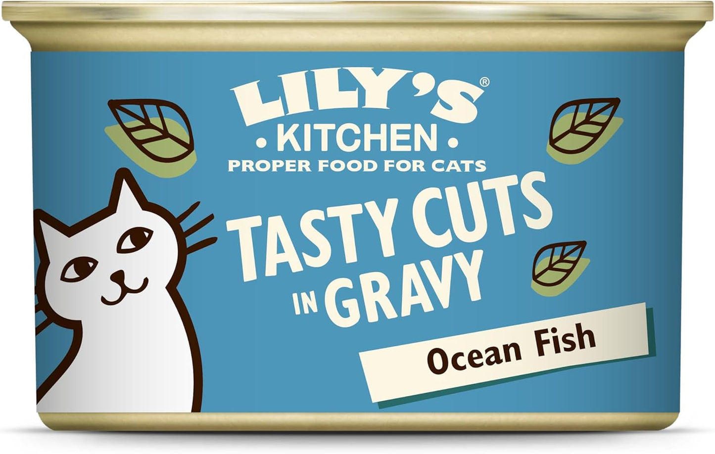 Lily's Kitchen Fish Tasty Cuts Mokré krmivo pro kočky - Balení 24 (24 x 85 g) Lahodné rybí kousky v omáčce pro kočky
