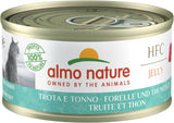 Almo Nature HFC Jelly - Mokré krmivo pro dospělé kočky - Pstruh a tuňák - Lidská kvalita, Bezlepkové - 6 x 70 g