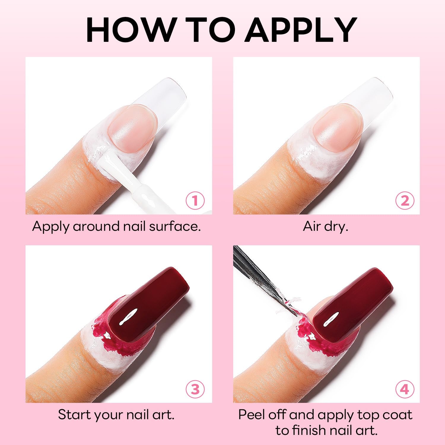 AIMEILI Latexová odlepovací páska Nagelleck Korrektor Hautschutz Fingerschutz Für Nail Art Palisade Geruchlos Weiß 15 ml